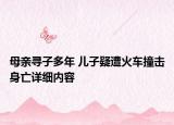 母亲寻子多年 儿子疑遭火车撞击身亡详细内容