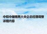 中铝中储粮两大央企总经理调整详细内容