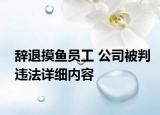 辞退摸鱼员工 公司被判违法详细内容
