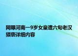 网曝河南一9岁女童遭六旬老汉猥亵详细内容