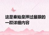 这是秦始皇摔过最狠的一跤详细内容