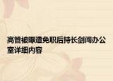 高管被曝遭免职后持长剑闯办公室详细内容