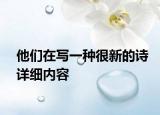 他们在写一种很新的诗详细内容