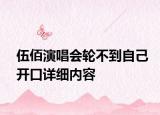 伍佰演唱会轮不到自己开口详细内容