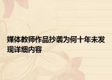 媒体教师作品抄袭为何十年未发现详细内容