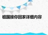 祖国接你回家详细内容