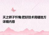 天之骄子忏悔:把好技术用错地方详细内容