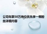 公司年薪50万岗位优先李一桐粉丝详细内容