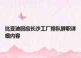 比亚迪回应长沙工厂排队辞职详细内容
