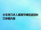 火车持刀杀人案细节嫌犯返回补刀详细内容