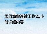 孟羽童曾连续工作21小时详细内容