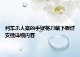 列车杀人案凶手疑将刀藏下腹过安检详细内容