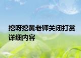 挖呀挖黄老师关闭打赏详细内容