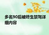 多名90后被终生禁驾详细内容