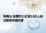 钟南山:全国约11亿至12亿人染过新冠详细内容