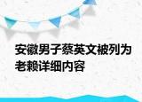 安徽男子蔡英文被列为老赖详细内容