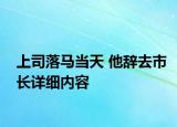 上司落马当天 他辞去市长详细内容