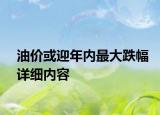 油价或迎年内最大跌幅详细内容