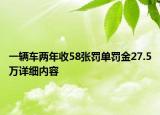 一辆车两年收58张罚单罚金27.5万详细内容