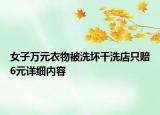 女子万元衣物被洗坏干洗店只赔6元详细内容