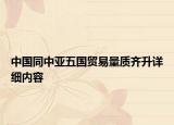 中国同中亚五国贸易量质齐升详细内容