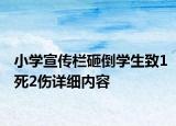 小学宣传栏砸倒学生致1死2伤详细内容