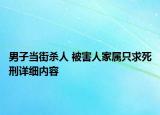 男子当街杀人 被害人家属只求死刑详细内容