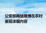 公安部网络赌博在农村蔓延详细内容