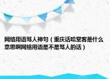 网络用语骂人神句（重庆话哈堂客是什么意思啊网络用语是不是骂人的话）