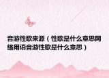 音游性歌来源（性歌是什么意思网络用语音游性歌是什么意思）