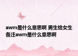awm是什么意思啊 男生给女生备注awm是什么意思啊
