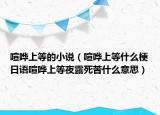 喧哗上等的小说（喧哗上等什么梗日语喧哗上等夜露死苦什么意思）