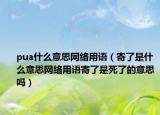pua什么意思网络用语（寄了是什么意思网络用语寄了是死了的意思吗）