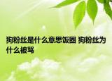 狗粉丝是什么意思饭圈 狗粉丝为什么被骂