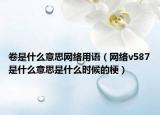 卷是什么意思网络用语（网络v587是什么意思是什么时候的梗）