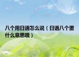 八个用日语怎么说（日语八个蛋什么意思哦）