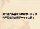 周杰伦口头禅哎呦不错下一句（哎呦不错哦什么梗下一句怎么接）
