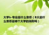 大学b-专业是什么意思（B大是什么意思是哪个大学的简称吗）