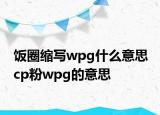 饭圈缩写wpg什么意思 cp粉wpg的意思