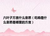 六叶子方言什么意思（吃瘪是什么意思是哪里的方言）
