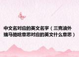 中文名对应的英文名字（三克油外瑞马驰啥意思对应的英文什么意思）