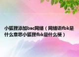 小狐狸添加bsc网络（网络语fbk是什么意思小狐狸fbk是什么梗）