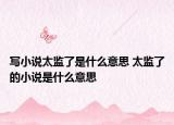 写小说太监了是什么意思 太监了的小说是什么意思
