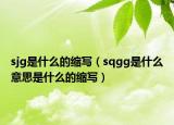sjg是什么的缩写（sqgg是什么意思是什么的缩写）