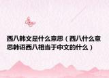西八韩文是什么意思（西八什么意思韩语西八相当于中文的什么）