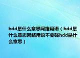 hdd是什么意思网络用语（hdd是什么意思网络用语不要碰hdd是什么意思）