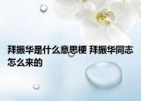 拜振华是什么意思梗 拜振华同志怎么来的