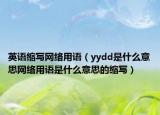 英语缩写网络用语（yydd是什么意思网络用语是什么意思的缩写）
