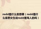 nsdd是什么意思梗（nsdd是什么意思女生说nsdd是骂人的吗）