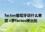 factos葡萄牙语什么意思 c罗factos梗出处